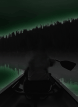 Navigating by moonlight on a lake in the dark