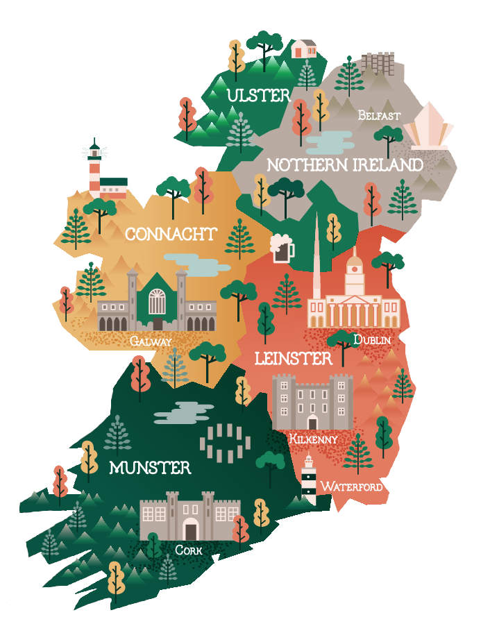 Irish Counties 693 by 912