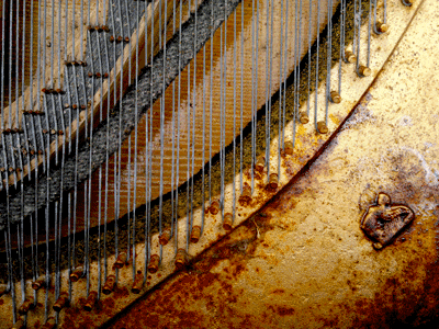 Rust in the piano indicates weakened wood joints.